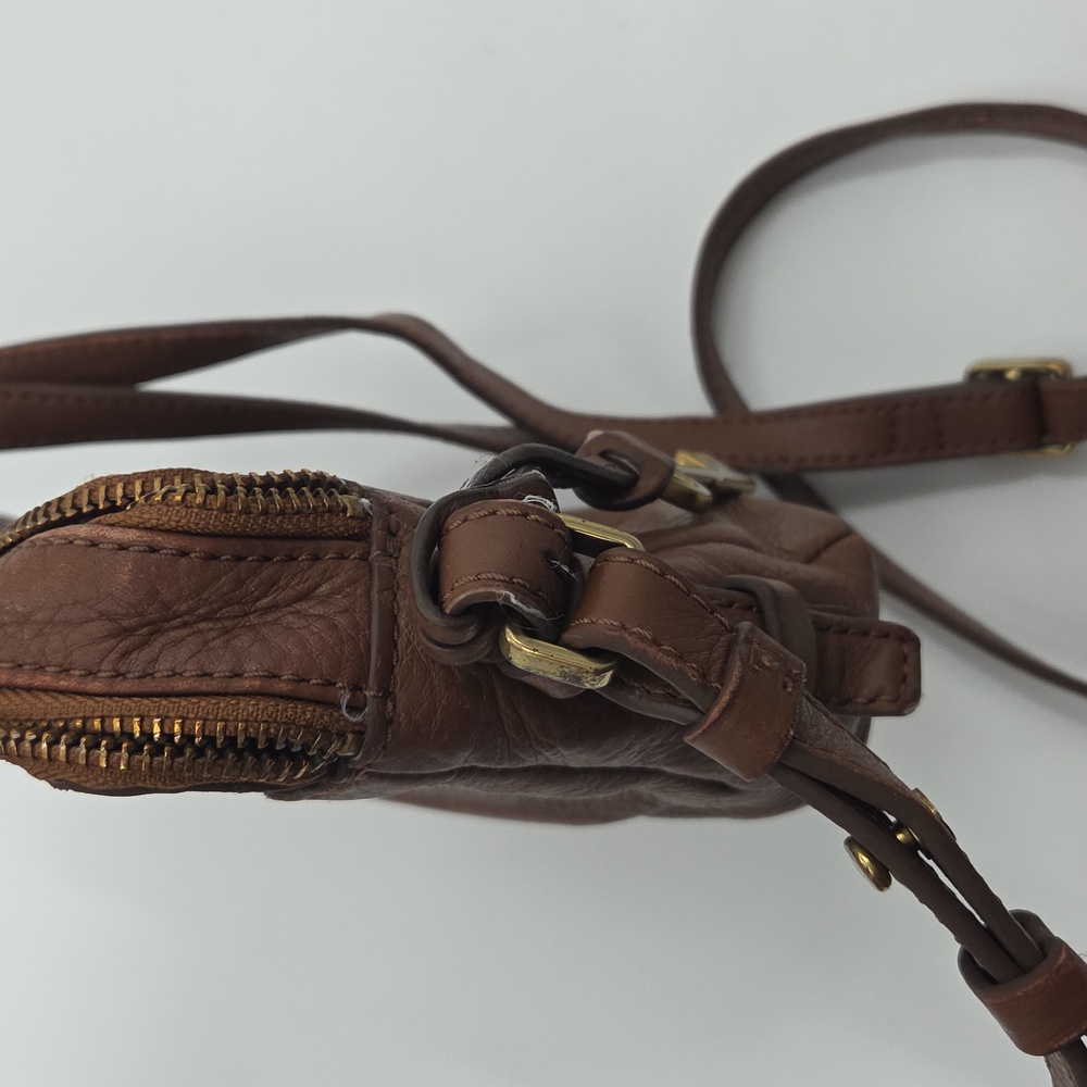 2 Fossil Brown Leather Crossbody Bags and 1 Wallet Set - Picture 6 of 16